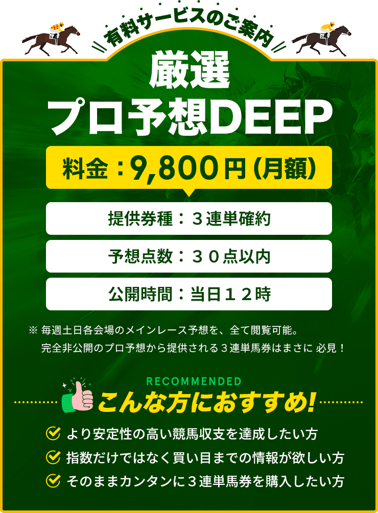プロ予想DEEP 月額9,800円（税別）