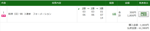6/21阪神9R 的中PAT