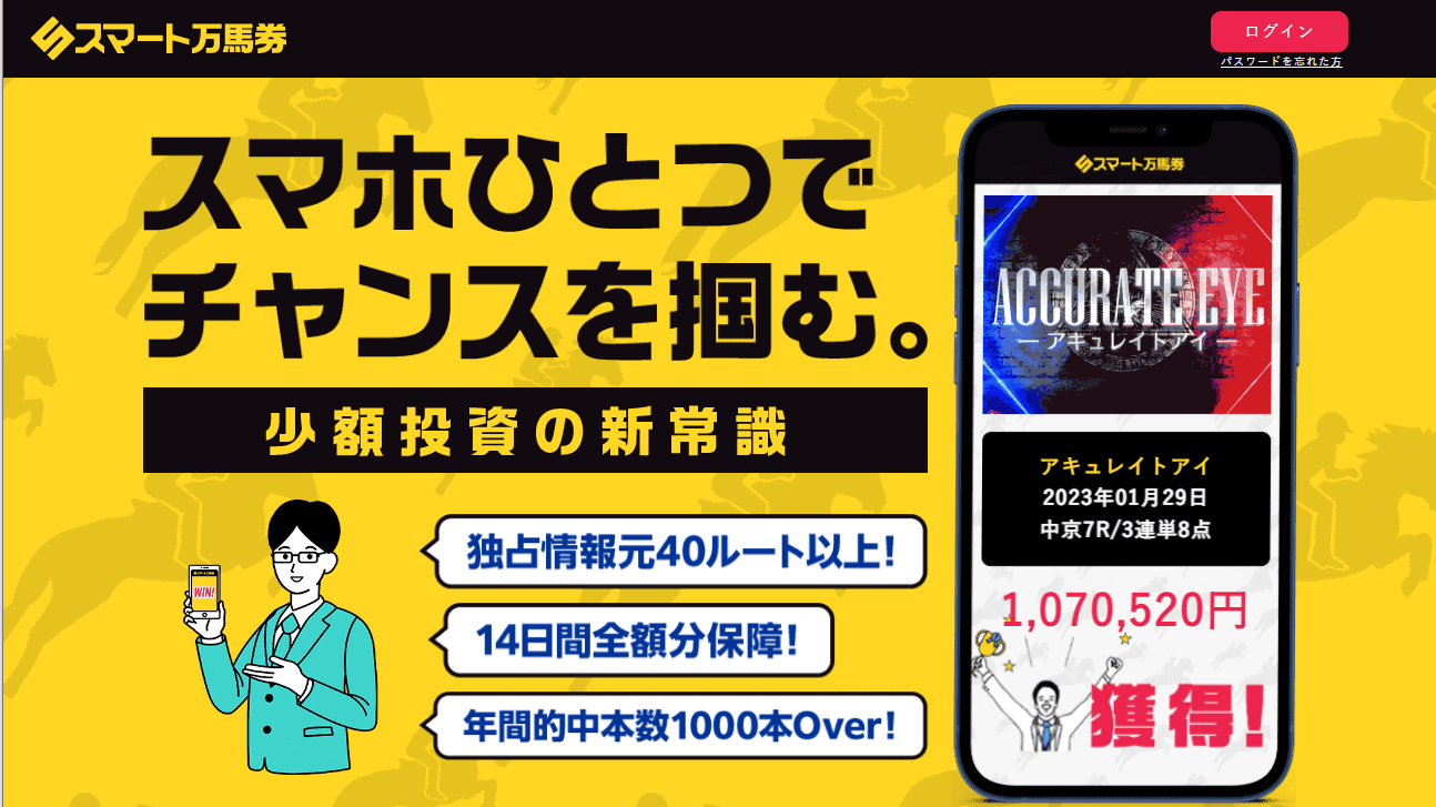 【タイアップ記事】管理人の競馬予想サイトレビュー「スマート万馬券」